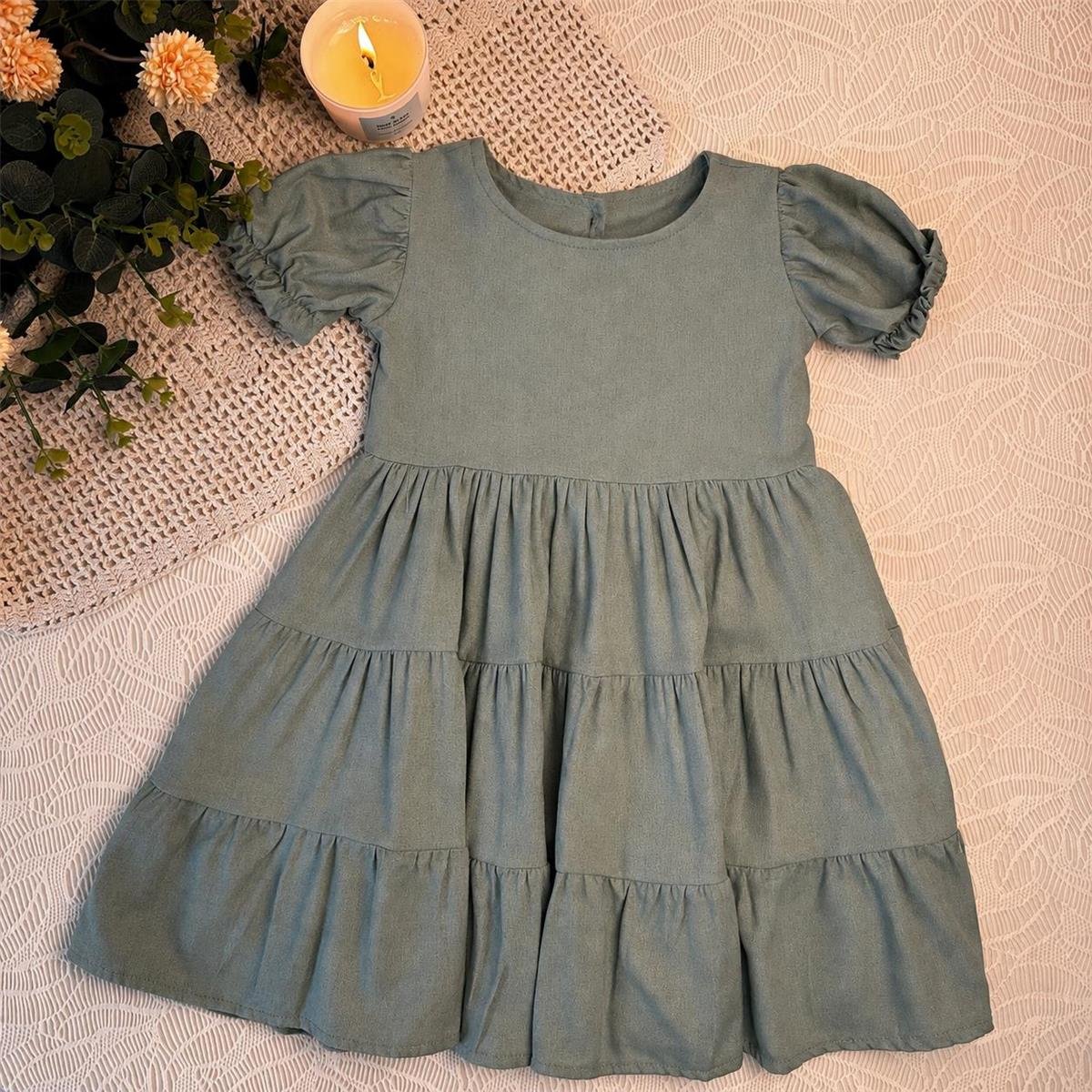 VESTIDO INFANTIL CANÇÃO DA INFÂNCIA COM BONECA