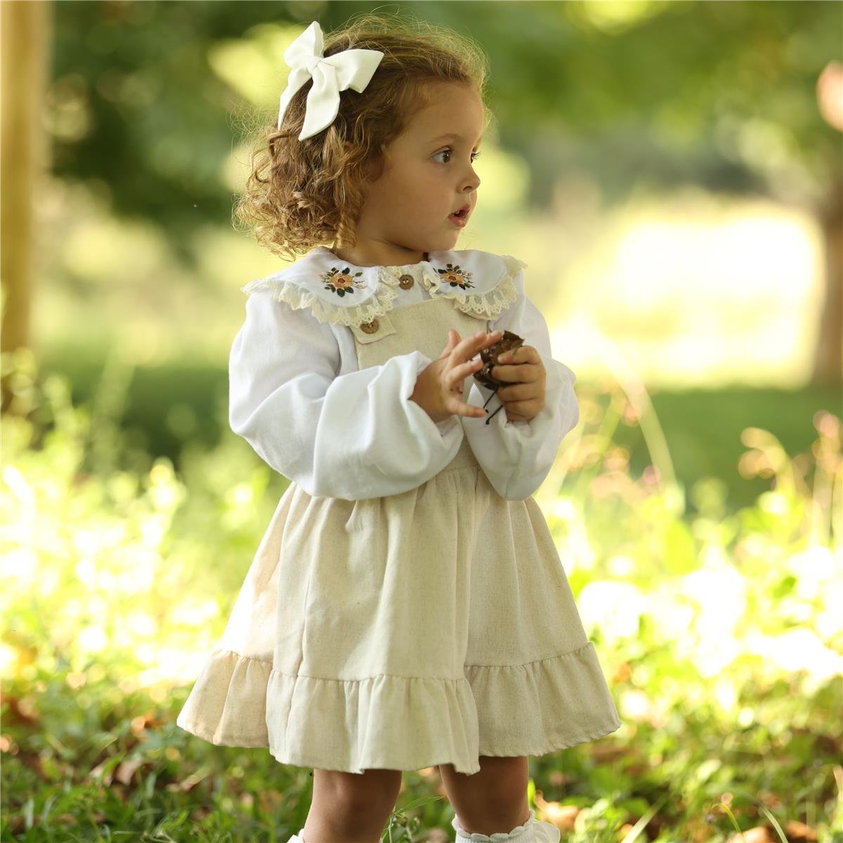 VESTIDO JARDINEIRA INFANTIL BENÇÃO